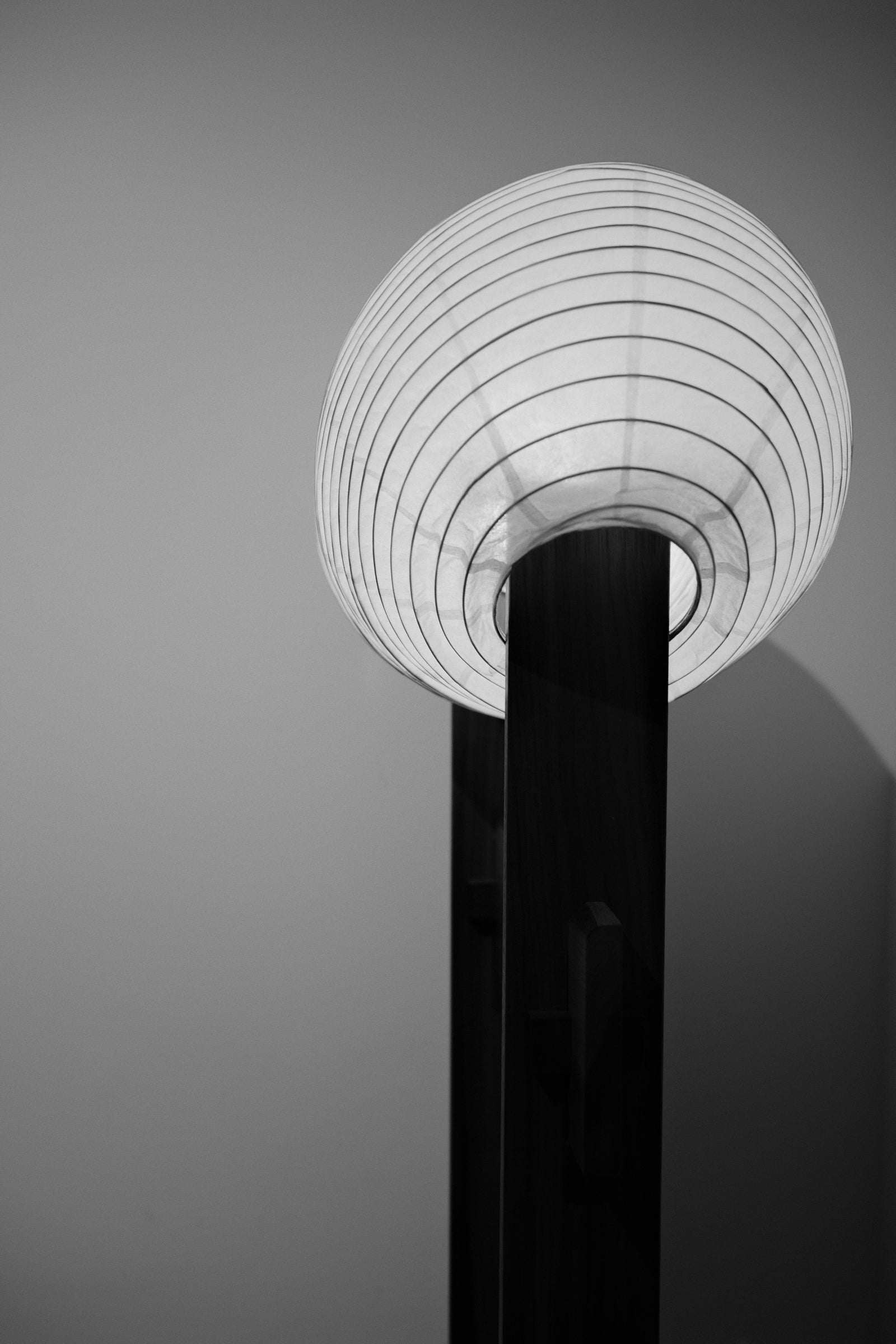 A side view of Kawabi's Souvenir Floor Lamp casting a dramatic profile.